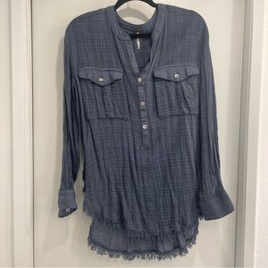 Free People large blue tunic. Worn 1-2x.